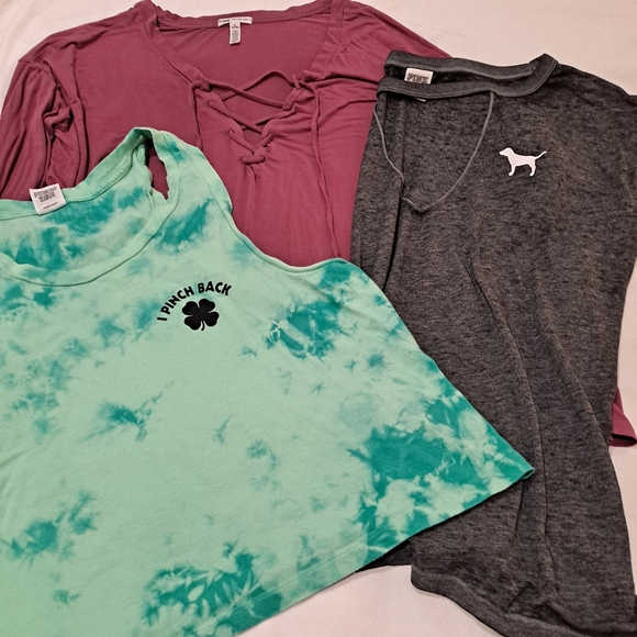 Bundle of 3 Pink Tops - Long Sleeve, Short Sleeve, Crop Tank - Preloved - Picture 12 of 12